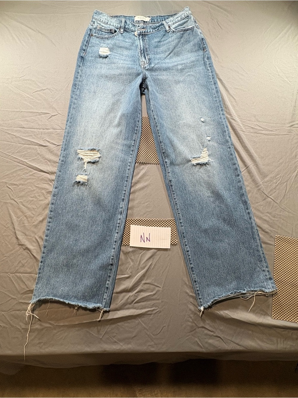 Hidden Los Angeles High Waist Dad Jeans Size 29 Distressed Raw Hem HD9198D-MD